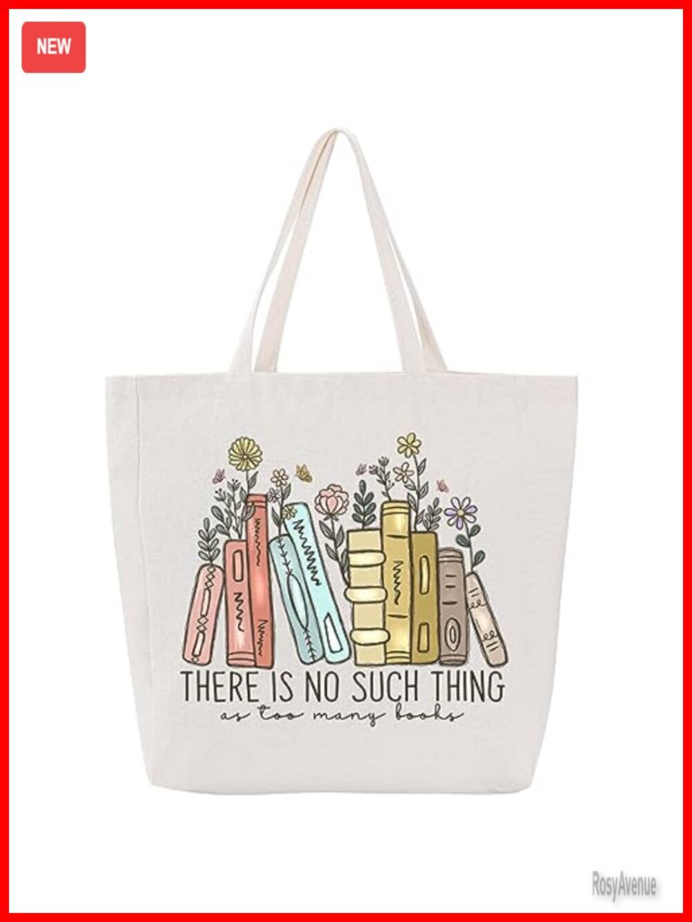 Canvas Tote Bag Book Lovers Gift Cotton Shoulder Bag Shopping Travel
